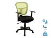Fauteuil de bureau PHOENIX - accoudoirs fixes - noir et vert