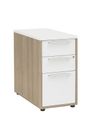 Caisson bout de bureau ARPE - Profondeur 80 cm - 3 tiroirs - Blanc