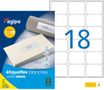 Apli Agipa - 450 Étiquettes adhésives blanches multi-usages - 63,5 x 46,6 mm - coins arrondis - réf 119615