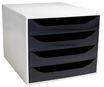 Exacompta Classic ECOBOX - Armario de cajones - 4 cajones - negro/gris