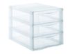 Fast Orgamix - Bac de rangement 3 tiroirs - argent/transparent