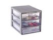Fast Orgamix - Bac de rangement 3 tiroirs A6 - transparent/argent
