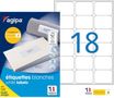 Apli Agipa - 1800 Étiquettes adhésives blanches multi-usages - 63,5 x 46,6 mm - coins arrondis - réf 100981