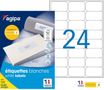 Apli Agipa - 2400 Étiquettes adhésives blanches multi-usages - 63,5 x 33,9 mm - coins arrondis - réf 101309