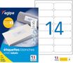 Apli Agipa - 1400 Étiquettes adhésives blanches multi-usages - 99,1 x 38,1 mm - coins arrondis - réf 118986