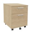 Caisson mobile EXPRIM/LOFTER/LEVEL - L43 x H56 x P60 cm - 2 tiroirs dont 1 DS - Imitation Chêne clair
