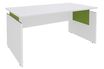 Bureau INEO JET UP Bureau Vallée - Réglable en hauteur - L140 x H74/78/82 x P80 cm - Pieds blanc - plateau blanc - Entretoise Anis