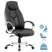 Fauteuil de bureau PILOTE - accoudoirs fixes - appui-tête intégré - noir
