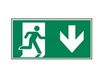 Pickup - Panneau de signalisation - 300 x 150 mm - Flèche vers le bas de sortie de secours