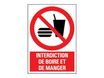 Pickup - Plaque de signalisation - 230 x 330 mm - pas de nourriture/boissons autorisées
