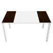 Table de réunion EASYDESK - L150 x P114 x H75 cm - blanc/wengé