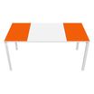 Bureau droit EASYDESK - L160 x P80 cm  - Blanc/orange