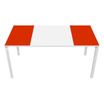 Bureau droit EASYDESK - L160 x P80 cm  - Blanc/rouge