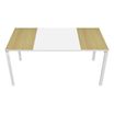 Bureau droit EASYDESK - L160 x P80 cm  - Blanc/hêtre