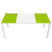 Bureau droit EASYDESK - L180 x P80 cm  - Blanc/vert