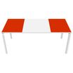Bureau droit EASYDESK - L180 x P80 cm  - Blanc/rouge