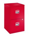 Classeur métallique monobloc - 2 tiroirs - H67 x L41 x P40 cm - rouge