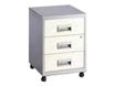 Caisson mobile - 3 tiroirs - alu/blanc