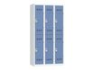 Vestiaire multicases - 3 colonnes - 6 portes - 180 x 90 x 50 cm - gris/bleu