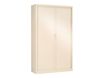 Armoire haute monobloc à rideaux GENERIC - 198 x 120 x 43 cm - corps et rideaux beige