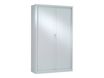 Armoire haute monobloc à rideaux GENERIC - 198 x 120 x 43 cm - corps et rideaux gris