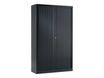 Armoire haute monobloc à rideaux GENERIC - 198 x 120 x 43 cm - corps et rideaux noir