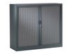 Armoire mi-haute monobloc à rideaux GENERIC - 100 x 120 x 43 cm - anthracite/anthracite