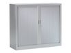 Armoire mi-haute monobloc à rideaux GENERIC - 100 x 120 x 43 cm - aluminium