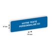 Plaque de porte personnalisée avec votre texte - 170 x 47 mm - bleue - adhésivée prête à poser