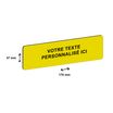 Plaque de porte personnalisée avec votre texte - 170 x 47 mm - jaune - adhésivée prête à poser
