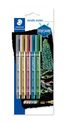 STAEDTLER METALLIC - Pack de 5 - Marqueurs permanents - pointe moyenne - couleurs assorties