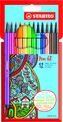 STABILO Pen 68 - 12 Feutres pointe moyenne - couleurs assorties