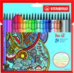 STABILO Pen 68 - 24 Feutres pointe moyenne - couleurs assorties