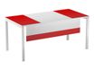 Voile de fond pour bureau EASYDESK L160cm - Blanc/rouge