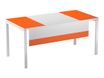 Voile de fond pour bureau EASYDESK L180cm - Blanc/orange