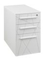 Caisson bout de bureau SUNDAY blanc + top L42 cm blanc - P 80 cm - 3 tiroirs - Blanc