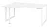 Bureau compact à gauche SUNDAY - 160 cm - Pieds cadre - Blanc