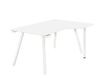 Bureau compact à droite SUNDAY - 160 cm - Pieds trapèze - Blanc