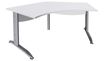Bureau symétrique 120° IDRA - L185 cm - Pieds alu - plateau Blanc perle