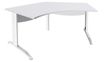 Bureau symétrique 120° IDRA - L185 cm - Pieds blanc - plateau Blanc perle