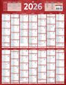 Calendrier bancaire année civile BOUCHUT "229 Rouge" 55 x 43 cm coloris rouge Pefc 70 %