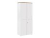Armoire hautes YES ! - L80 x H187 x P42 - 2 portes - Façade blanche - Dessus merisier
