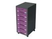 Desserte de rangement - 6 tiroirs - anthracite/prune