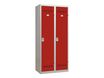 Vestiaire Industrie Salissante - 2 portes - 180 x 80 x 50 cm - gris/rouge