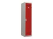 Vestiaire Industrie Salissante - 1 porte - 180 x 40 x 50 cm - gris/rouge