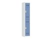 Vestiaire multicases - 1 colonne - 2 portes - 180 x 30 x 50 cm - gris/bleu