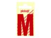Pickup - Étiquette autocollante - 90 mm - Lettre M - rouge brillant