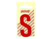 Pickup - Étiquette autocollante - 90 mm - Lettre S - rouge brillant
