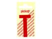 Pickup - Étiquette autocollante - 150 mm - Lettre T - rouge brillant