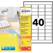 Avery - 4000 Mini Étiquettes multi-usages blanches - 45,7 x 25,4 mm - Impression laser - réf L7654-100